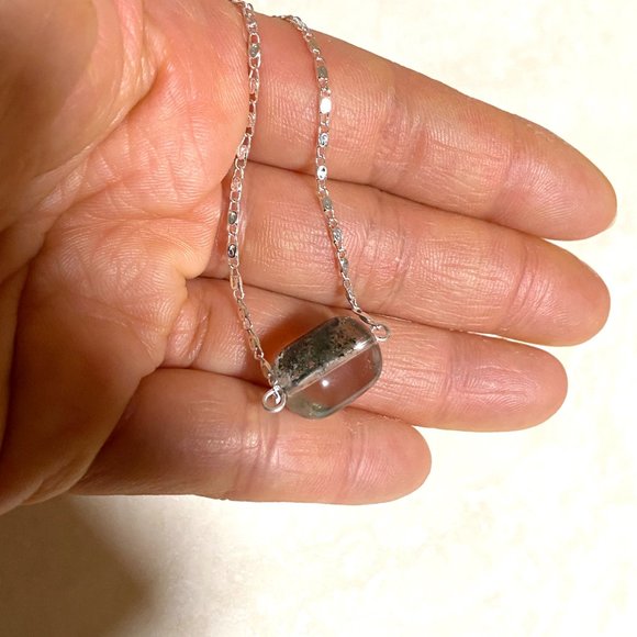 2/$20, Rustic Natural Phantom Quartz Necklace, Genuine Gemstone Bar Pendant - Picture 14 of 14